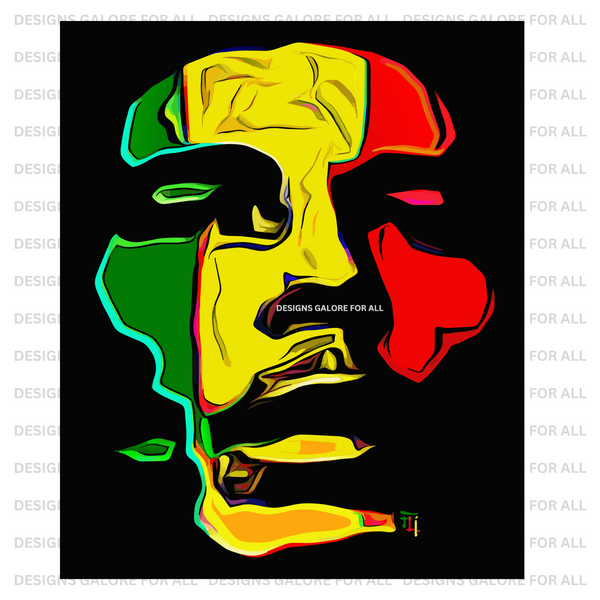 Bob Marley Face DTF (Black background will not be in design)