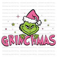 Pink Grinch DTF Transfers